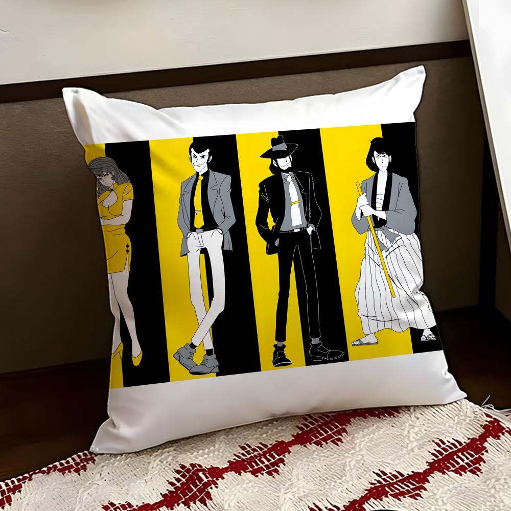 Lupin the anime TThird Cushion Cover Reversible Soft Durable Pillow Cover Home  Car MultiScene Use for Daily Comfort