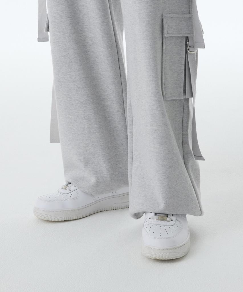MUSINSA STANDARD WOMAN Women'S Double Knit Sweat Multi Cargo Pants [Medium Grey]