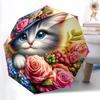 1pc Floral Cat Hat Folding Umbrella | Elegant Design, Fashionable Accessory, Durable Construction, Sturdy Ribs Yy251107070