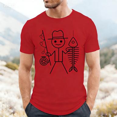 Summer Streetwear Adult Mens New Fun Fishing Print 100 Cotton Comfortable Shortsleeved Tshirt For Both Men And Women