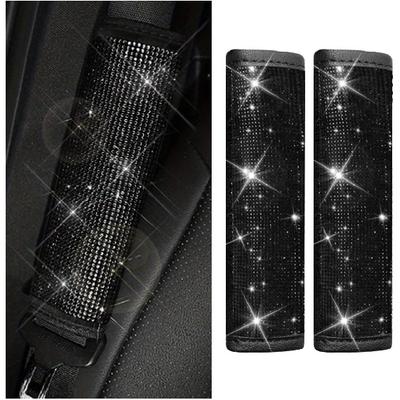 2PCS Bling Car Seat Belt Shoulder Pads, Bling Rhinestones Seat Belt Covers For Women, Car Seatbelt Strap Pad With Crystal Diamond, Car Interior