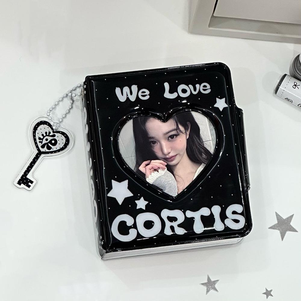 Korean PVC Photo Card Holder Black Cortis 32 Pockets Photocard Binder Idol Card Collection Book