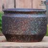 Large Coarse Pottery Green Planter: Ceramic Flower Pot for Succulents, Orchids, and Plants