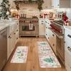 2pcs Christmas Kitchen Rug - Nutcracker Christmas Happy Mat - Slip-Resistant And Easy To Clean - Home Decoration