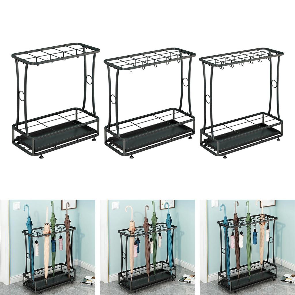 Iron Umbrella Holder with Removable Drip Tray Organizer, Storage Rack for Office Entryway