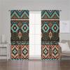 2Pcs Bohemian Curtains Geometric Ethnic Pattern Living Room Bedroom Sunshade Vintage Tribal Style Decor Curtains