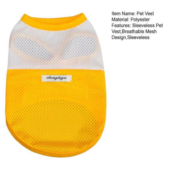 Pet Vest Breathable Mesh Sleeveless Dog Clothing Loose Fit No Restriction Dog Apparel for Running Jumping Summer Cooling