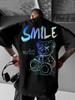 Trendiges Herren-T-Shirt mit personalisiertem Teddybärenmusterdruck, 100 % reine Baumwolle, bequem, mit Rundhalsausschnitt, kurzärmelig, Street-Top