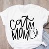 Women Cat Mother Flower Floral Pet Short Sleeve Fashion Print Summer Lady Womens Clothing Tops T-Shirt Shirt Tees Female T Shirt