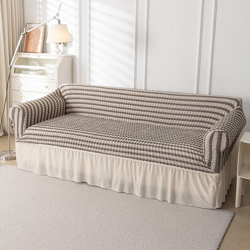 Double Layer Seersucker Sofa Cover Simple All Inclusive Sofa Cushion Lazy Elastic Sofa Cover Non Slip Sofa Cover Cloth