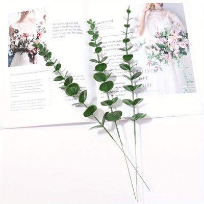 42cm Artificial Eucalyptus Leaves Artificial Plant Soft Glue Feel Interior Decoration Flower Arrangement Accessories