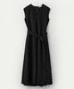 Umamung Back Pleats Linen Dress_Black