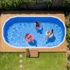 Liner de piscine ovale, 375 x 732 cm Liner de piscine UniBead pour hauteur de paroi de 120 cm, Vinyle premium, Installation facile avec rustines étanches, Conçu pour
