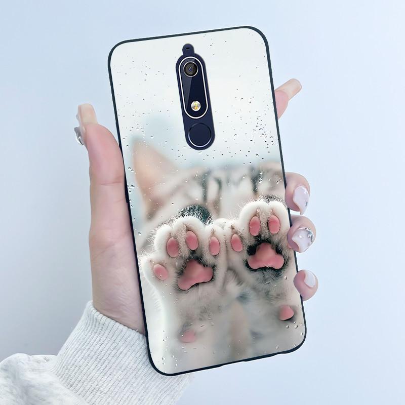 Etui Na Nokia 5.1 6.1 Estetyczne Luksusowe Urocze Fajne Chłopcy Dziewczyny Miękki silikon Etui na Telefon Tylna Pokrywa Czarna Matowa Ochronna Obudowa