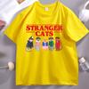 Stranger Cats T-Shirt Funny Printed Cotton Short Sleeve Loose Tee Shirt Soft High Quality O Neck Tshirt Breathable Casual Tops