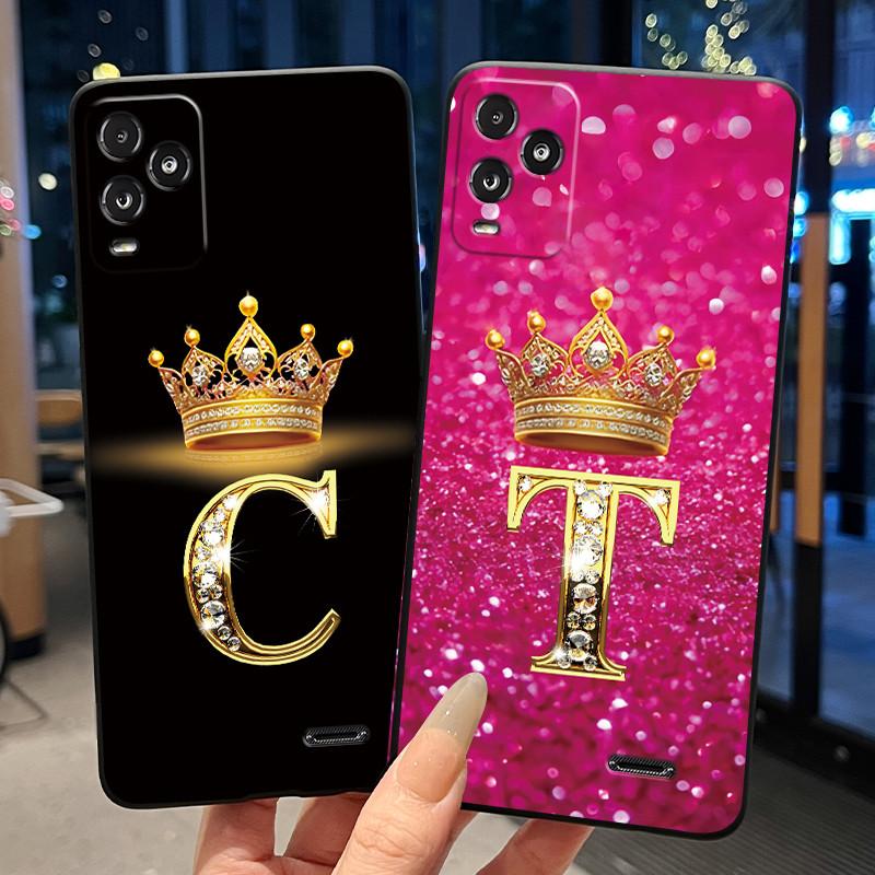 Crown Initial Letter Black Case For BLU View 5 Pro Protective Soft Silicone Shockproof Casing For BLU View 5 Pro Back Cover