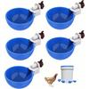 Blaue Hühnerwassertränkenbecher, 5er-Pack Automatischer Tränke-Futterautomat mit Auslaufsicherem System für Hühner, Enten, Gänse, Kaninchen