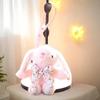 Toy Plush Cartoon Rabbit with Lop Ears, Cute Stuffed Bunny Doll, Adorable Pendant Gift for Backpack
