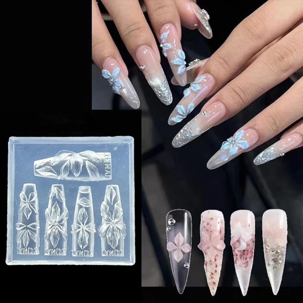 DIY Nailart Mold Silicone Petal Nail Design Resin Molds Nail Art Carving Template  Nail Tools