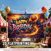 1pc 2D Flat Basketball Theme Birthday Party Backdrop Banner Graffiti Decorative Banner For Garden Patio Indoor Outdoor Celebration Scene