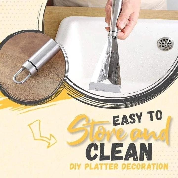 Stainless Steel Triangle Fruit Carving Knife Fruit Platter Artifact Triangle Vegetable Knife Non-slip Carving Blade Kitchen Tool