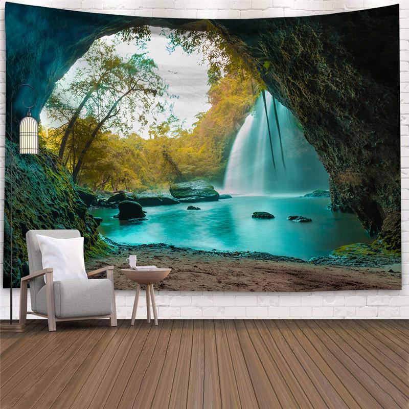 Landscape tapestry beautiful natural forest print large wall cloth bedspread beach towel