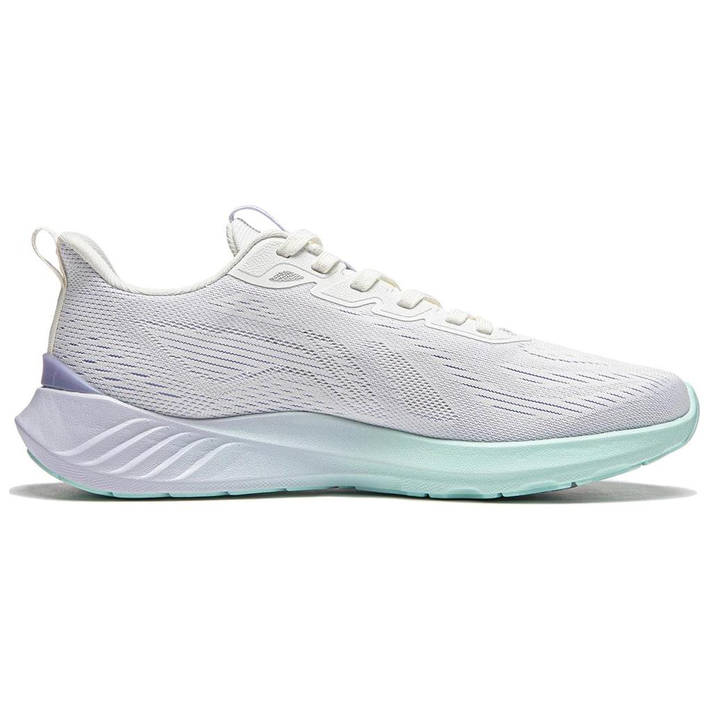 Li Ning Lightweight Comfortable Shock Absorbing Durable Low Top Casual Running Shoes Women Sneaker White Purple ARSU016-1
