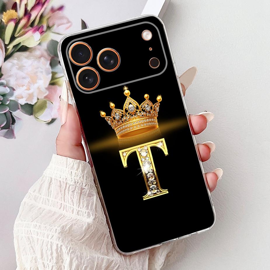 For Apple iPhone 17 Pro Max Case New Crown Letters Cover Soft Slim Phone Case For iPhone 17 Air iPhone17 Pro Max Back Cover Bags