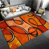 Abstract Oranje Geometrisch Badmat, Zwarte Lijnprint Antislip Vloerkleed, Zacht Tapijt voor Badkamer, Woonkamer, Keuken, Moderne Decoratie