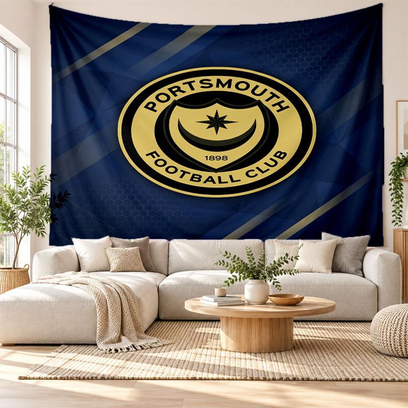 Portsmouth FC Wandkleed, Zachte Stof Wanddecoratie, Decoratieve Achtergrond Voor Slaapkamer Huis Wandkunst