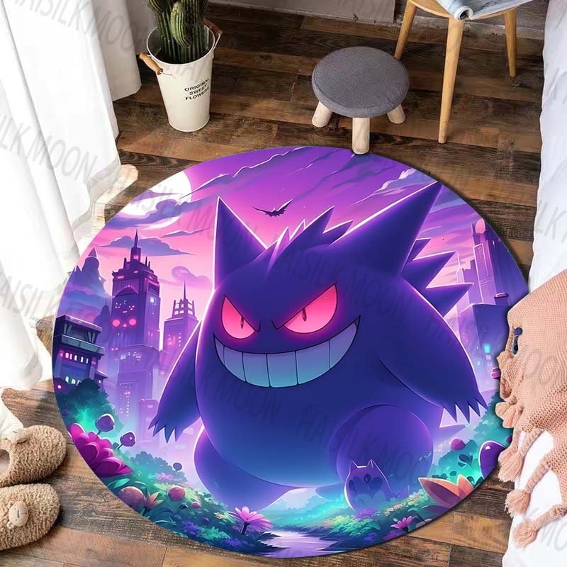 1PC Pokemon G-Gengar Printed Round Rug for Bedroom Living Room Carpet Doormat Sofa Table Home Decor Area Rug Floor Mat