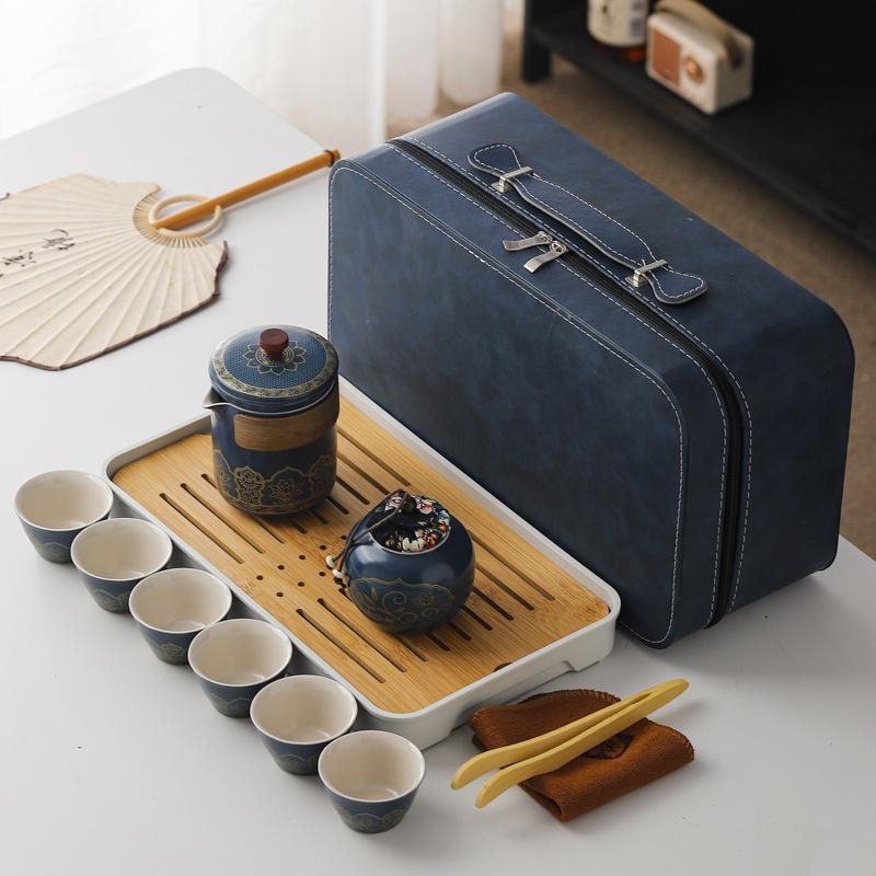 Travel tea set, convenient Kung Fu tea set set, outdoor Kuaike cup, holiday company business gift