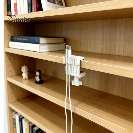 Lochloser Tischclip 3D-gedruckte Schreibtischklemme Kabel-Organizer, Kabelführung mit mehreren Schlitzen, Stabiles Drahtmanagement Schreibtischfreundlicher Halter, Anti-Rutsch