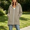 Damen Kapuzenpullover Jacke mit langem Reißverschluss Lockerer Schnitt Lässige Oberbekleidung mit Taschen Leichte Kapuzenjacke für den Alltag