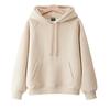 Damen Herbst und Winter Gepolsterte Baumwolle Einfarbig Casual Sweatshirt Kapuzenpullover Lose Oberteile