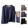 Izmene Termice pentru Bărbați Set Strat de Bază Căptușit cu Fleece pentru Vreme Rece Set Moale Elastic Top și Pantaloni