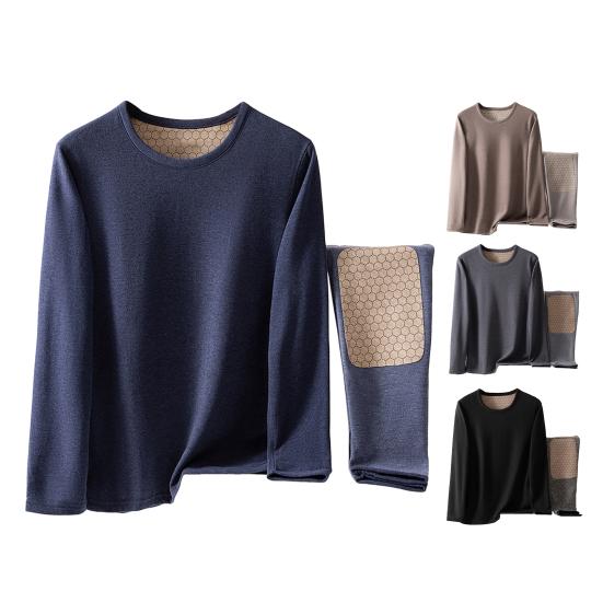 Izmene Termice pentru Bărbați Set Strat de Bază Căptușit cu Fleece pentru Vreme Rece Set Moale Elastic Top și Pantaloni
