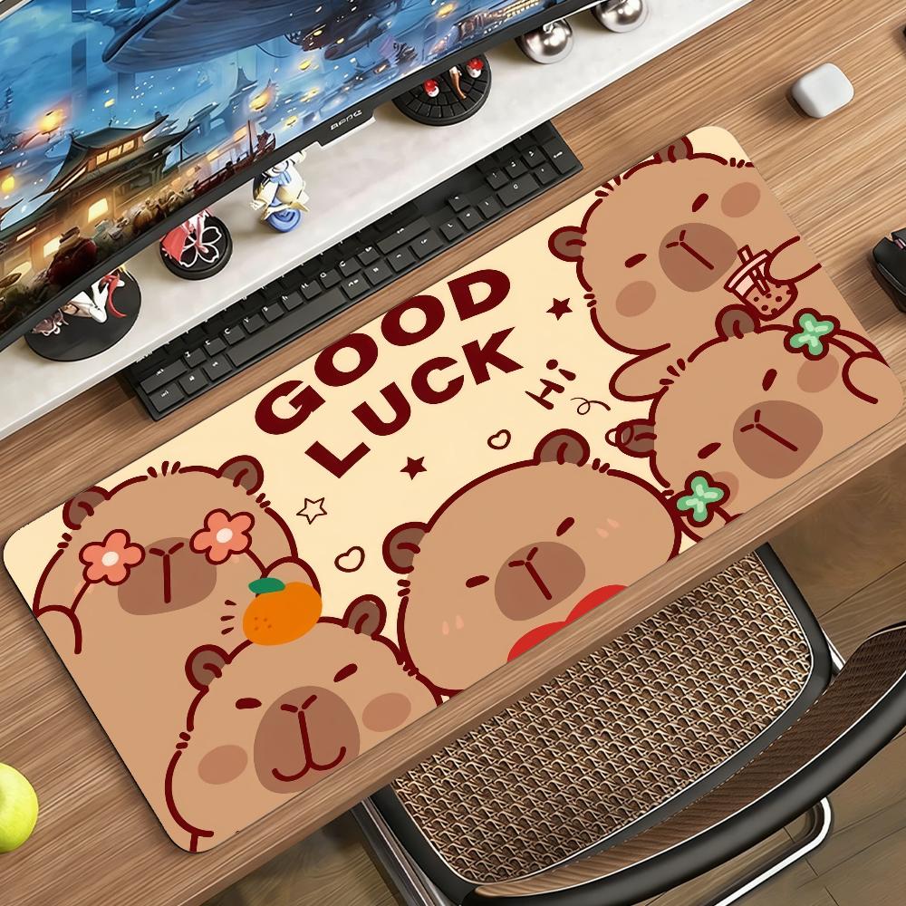 Cute Capybara Cartoon Mouse Pad Non-slip Rubber Gamer Balance Computer Mat Decoracion Deskmat Laptop Office Large