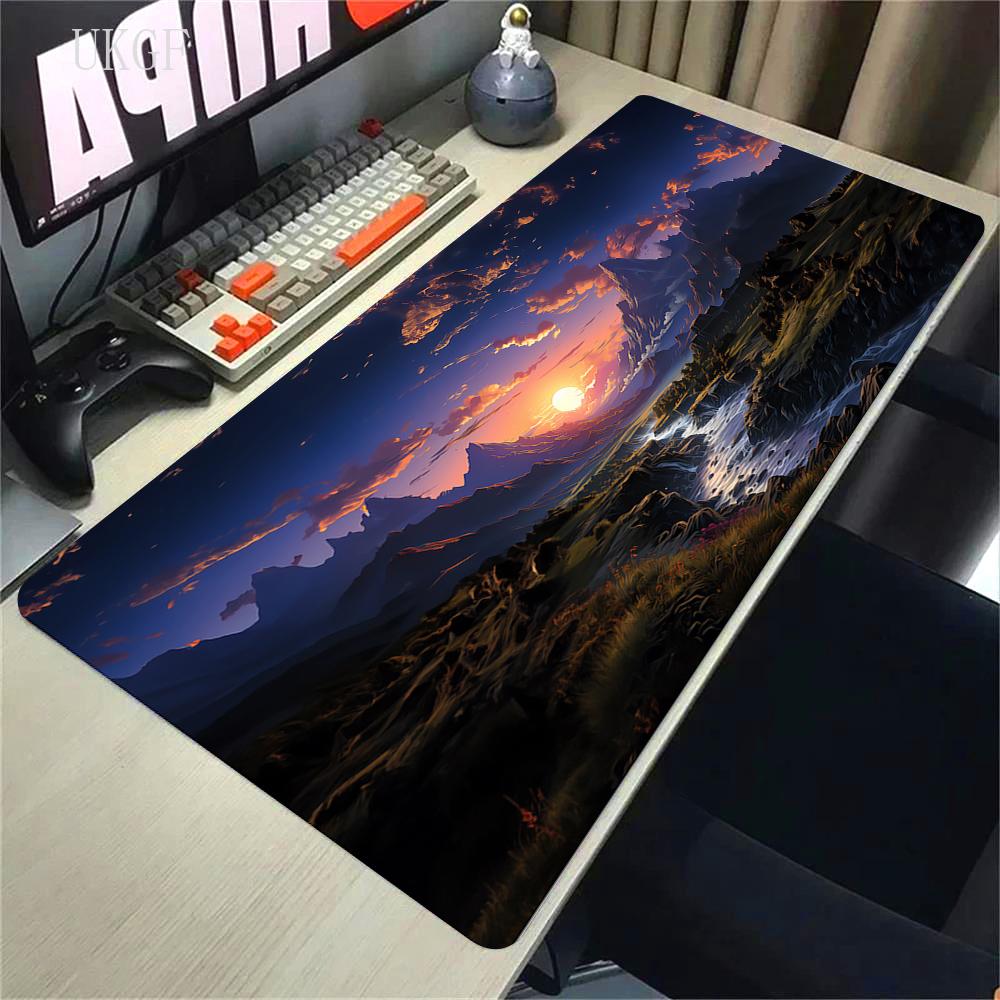 900x400 HD Print Rubber Mouse Pad Landscape Mountain Sunset Cartoon Mouse Pad XXL Extended Mouse Pad Pc Computer Non-slip Carpet
