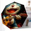 1 pièce Parapluie Automatique Pliant Compact Doraemon Guitare - 8 baleines, Tissu Durable pour Usage Quotidien & Mode, 085