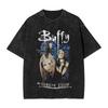 Buffy The Vampire Slayer Tvättade Bomulls T-shirts T-shirts Grafiskt Tryck Unisex
