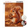 Frameless Pearl Painting Kit Squirrel Holding Pinecone DIY 3D Bead Canvas Art Relaxing Leisure Craft for Adults Wall Decor Gift