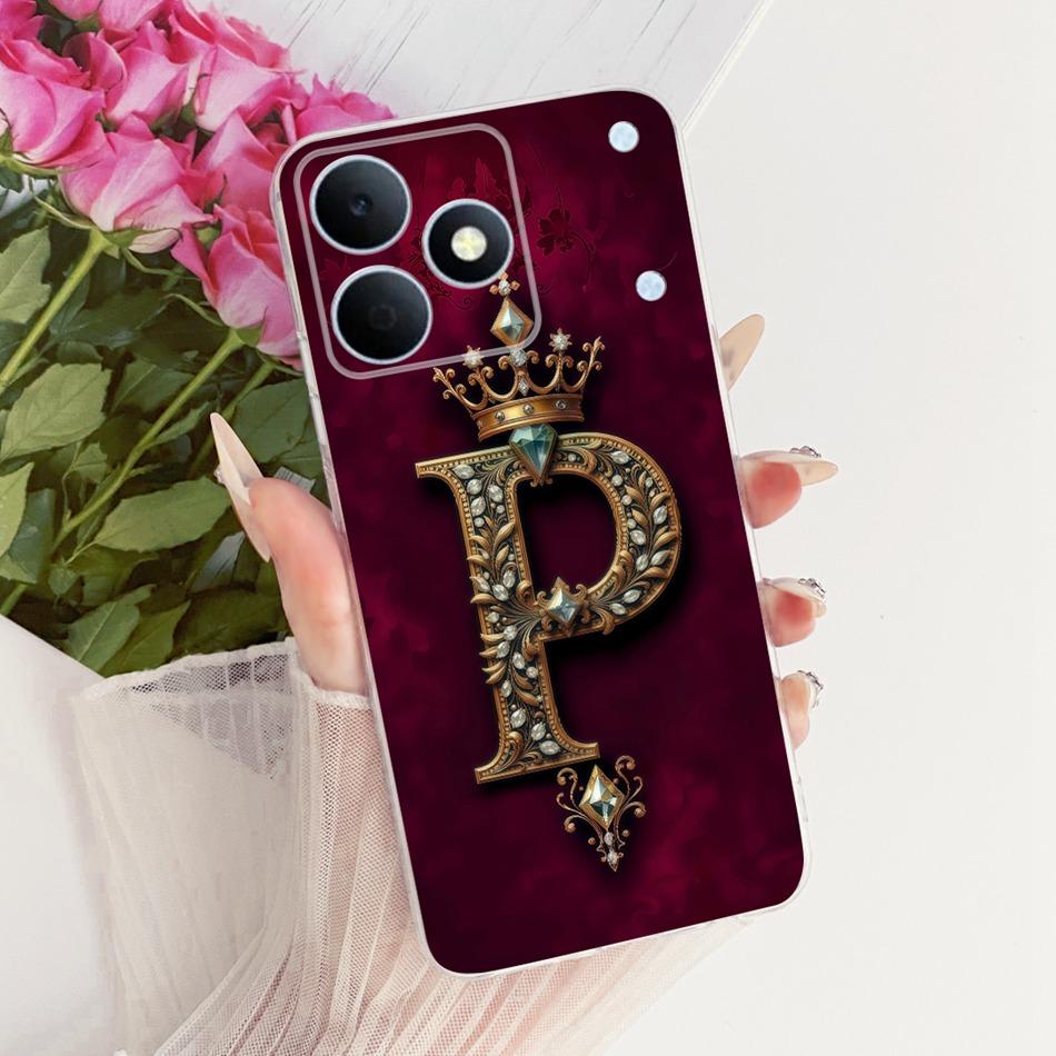 For Realme Note 80 2026 Royal Crown Initial Letter Couple Phone Case For Realme Note80 RMX5388 Soft Silicone TPU Covers Bumpers