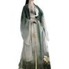 Chinesischer Song-Dynastie-Stil Hanfu für Damen Bedrucktes Hemd mit weiten Ärmeln & Faltenrock Set Atmungsaktives Traditionelles Outfit