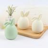 Moule en silicone pour œuf de lapin rond, moule à bougie 3D en forme de lapin, moule à savon d'aromathérapie en forme d'œuf de Pâques