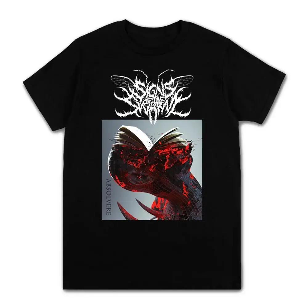 Vintage Deathcore Rockband T-shirtSigns of The Swarm Grafiskt Tryck Kortärmad Mode Casual Streetwear Herr T-shirt