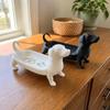 Solid Color Dachshund Storage Tray Minimalist Style Catchall Tray for Entryway Room Aesthetic