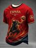 Herr T-shirt med korta ärmar 3D-tryckt Spanskstil Fotbollströja Herr Dam Sport T-shirt Snabbtorkande och Andningsbar Topp