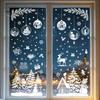 Winter Wonderland Decorations 9 Sheets Christmas Static Window Stickers, Reusable Snowflake Santa Claus Reindeer Decals for Holiday Glass Decoration,