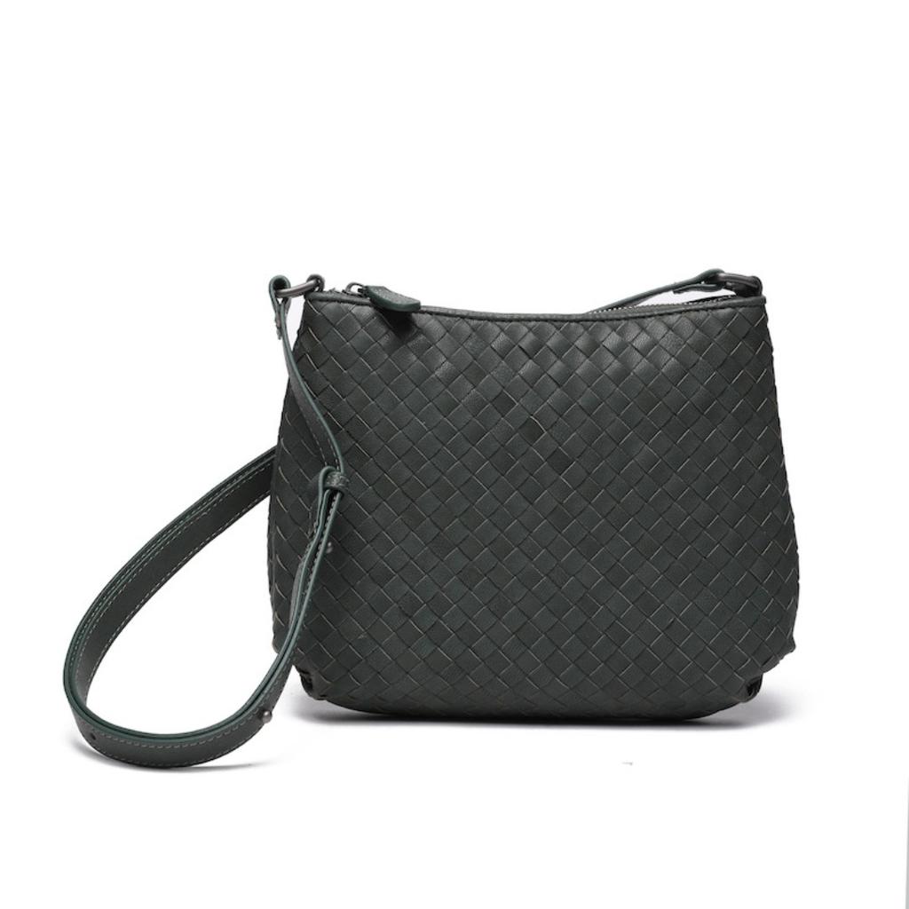 Trendy New Woven Women's Bag First Layer Sheepskin Handmade Fashion One Shoulder Diagonal Span Dual-purpose Bag Women's Versatile Crossbody